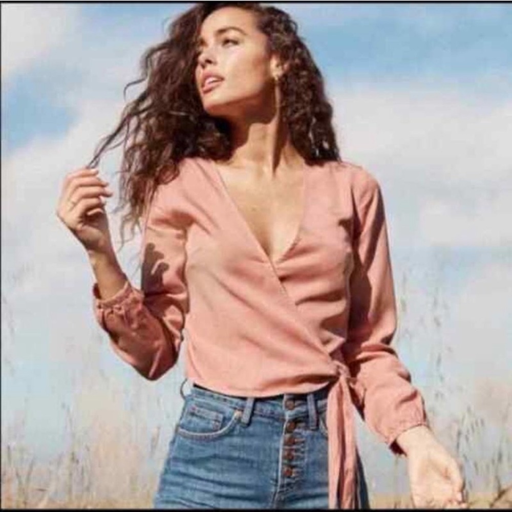 Marine Layer Tops Marine Layer Carmen Wrap Top - Picture 1 of 7
